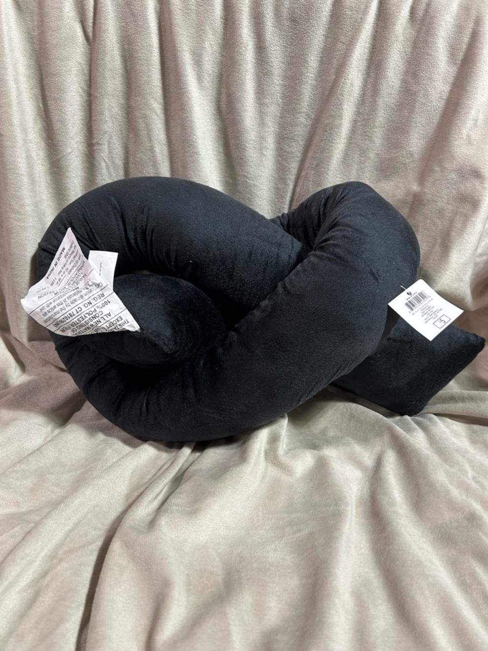 Target Black Velvet Knot Accent Pillow